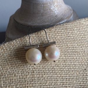 Silpada Sterling Silver 925 Large Pearl Earrings
